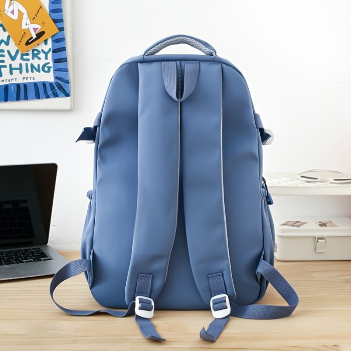 Lightweight Nylon Backpack Large Capacity Lightweight Nylon Unisex Backpack | Stylish Travel & Commute Bag with Multiple Pockets, Adjustable Shoulder Straps, Durable Polyester Lining & Zipper Closure for Work, School, Weekend Trips (Black)