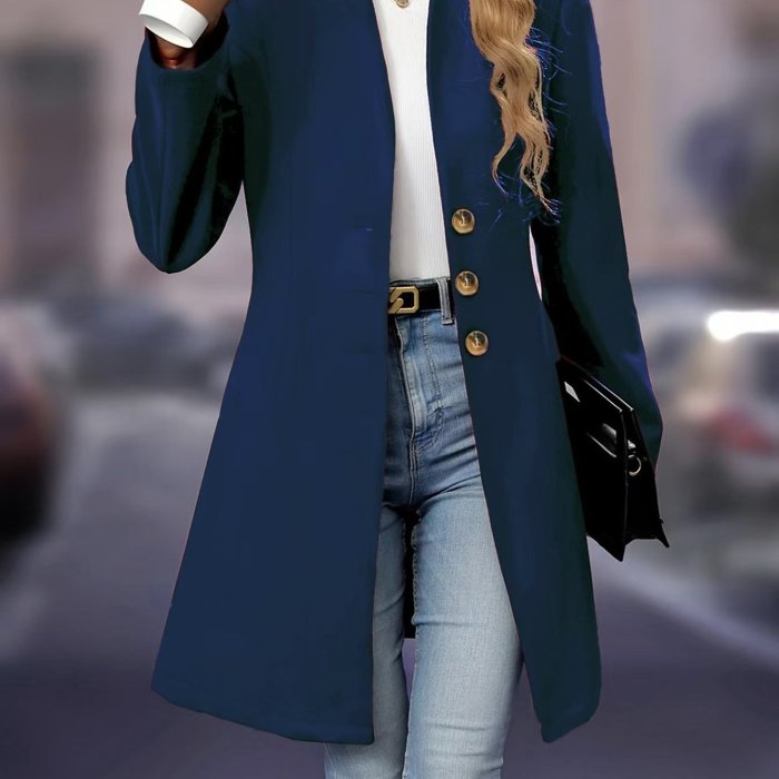 Elegant Tweed Coat Elegant Women's Lightweight Solid Color Tweed Coat