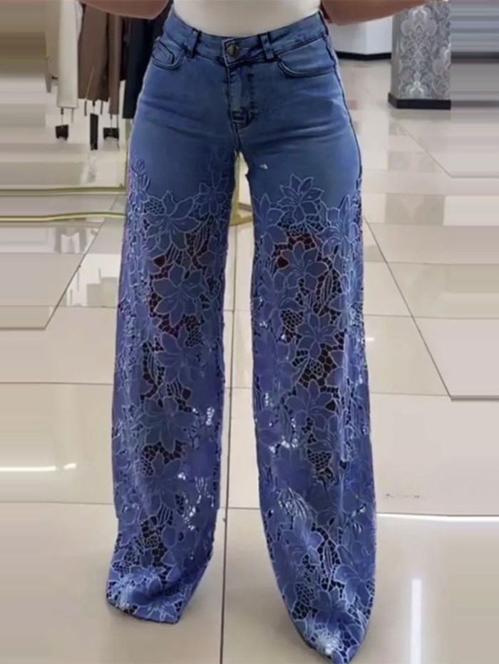 Women'S Vintage-Inspired Wide-Leg Jeans