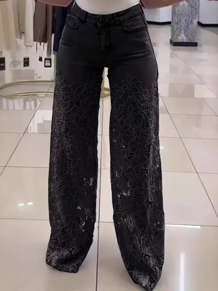 Women'S Vintage-Inspired Wide-Leg Jeans