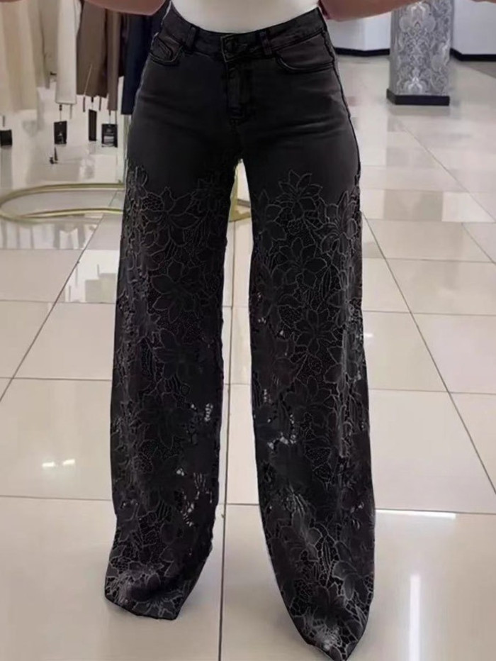 Women'S Vintage-Inspired Wide-Leg Jeans