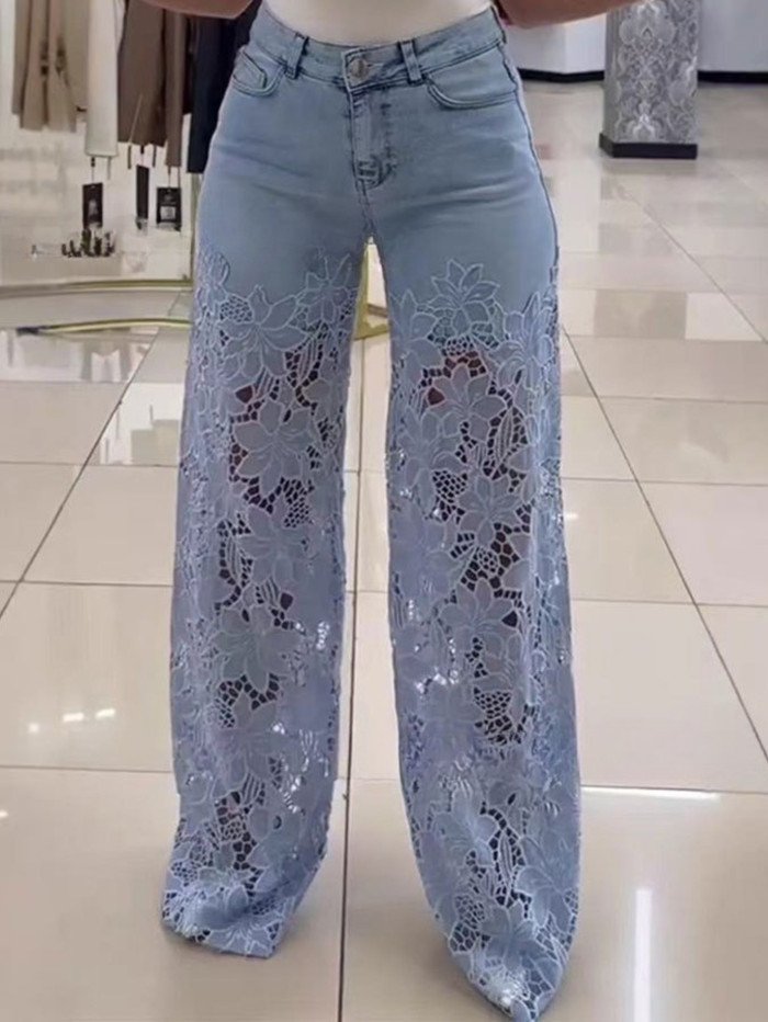 Women'S Vintage-Inspired Wide-Leg Jeans