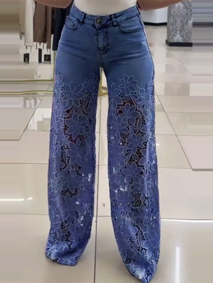 Women'S Vintage-Inspired Wide-Leg Jeans