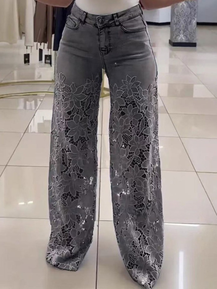 Women'S Vintage-Inspired Wide-Leg Jeans