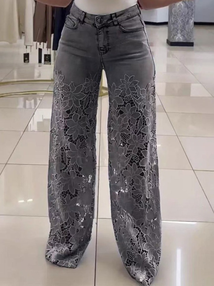 Women'S Vintage-Inspired Wide-Leg Jeans