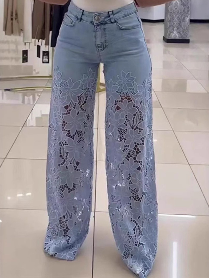 Women'S Vintage-Inspired Wide-Leg Jeans