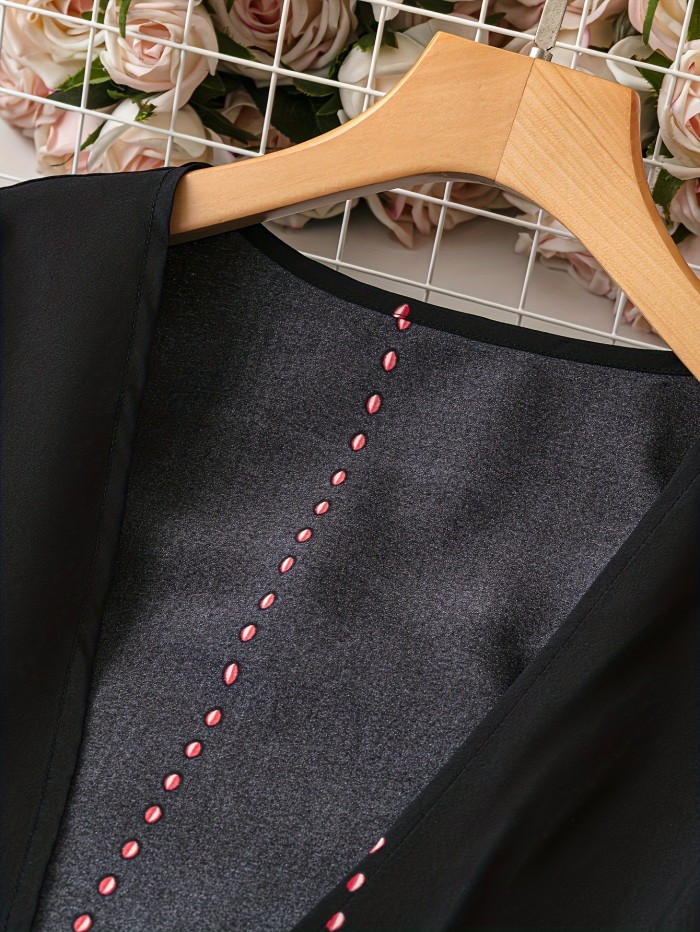 Elegant Floral  Collarless Open Front Tunic Cardigan