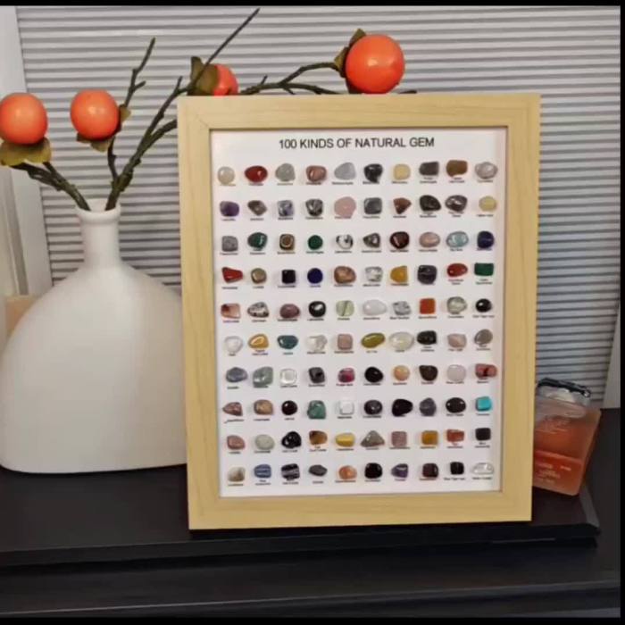 100 Kinds of Mineral Specimens Natural Crystal Rock Stone Science Ore Collection