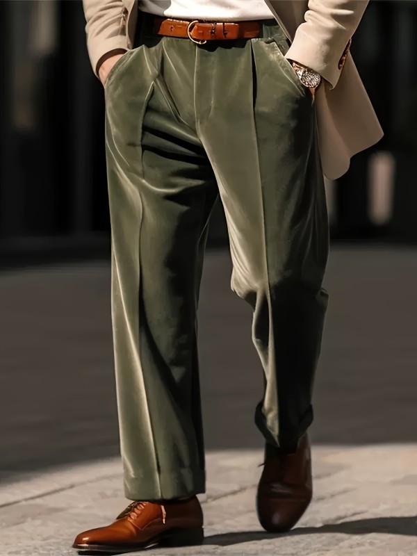 Men's Velvet Trousers - Sophisticated Formal & Casual Pants