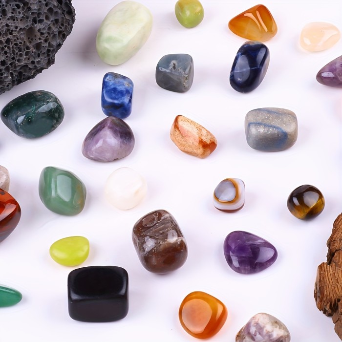 100g\u002FBag Natural Tumbled Stones And Mix Color Crystals Bulk - Assorted Tumbled Polished Stones Rocks Gemstones For Home Decoration