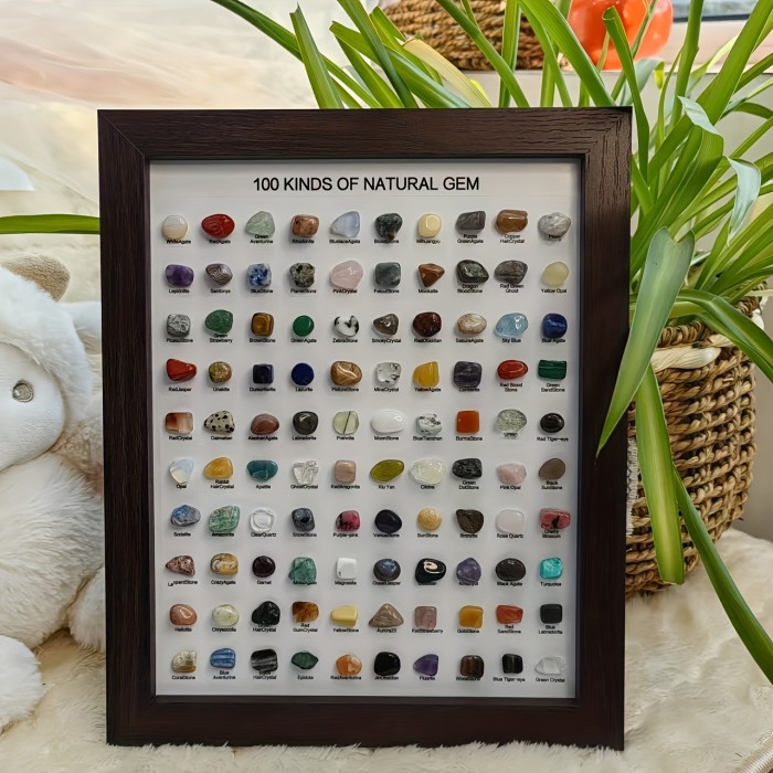 100 Kinds of Mineral Specimens Natural Crystal Rock Stone Science Ore Collection