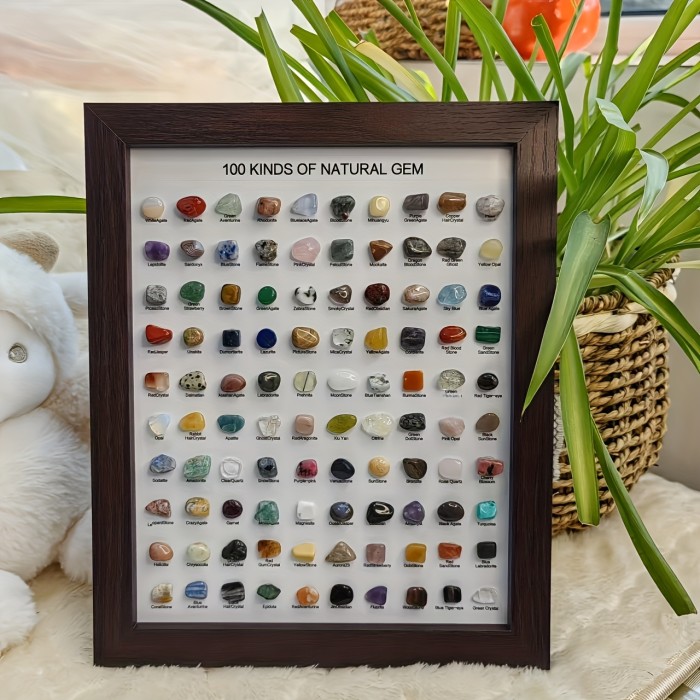 100 Kinds of Mineral Specimens Natural Crystal Rock Stone Science Ore Collection