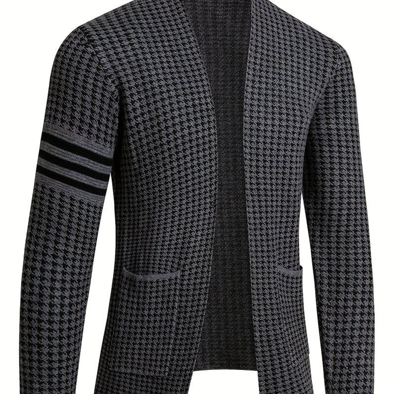 Men'S Chic Long Sleeve Urban High-Stretch Fabric Knit Cardigan Business Casual Outerwear