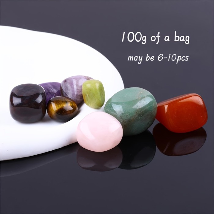100g\u002FBag Natural Tumbled Stones And Mix Color Crystals Bulk - Assorted Tumbled Polished Stones Rocks Gemstones For Home Decoration