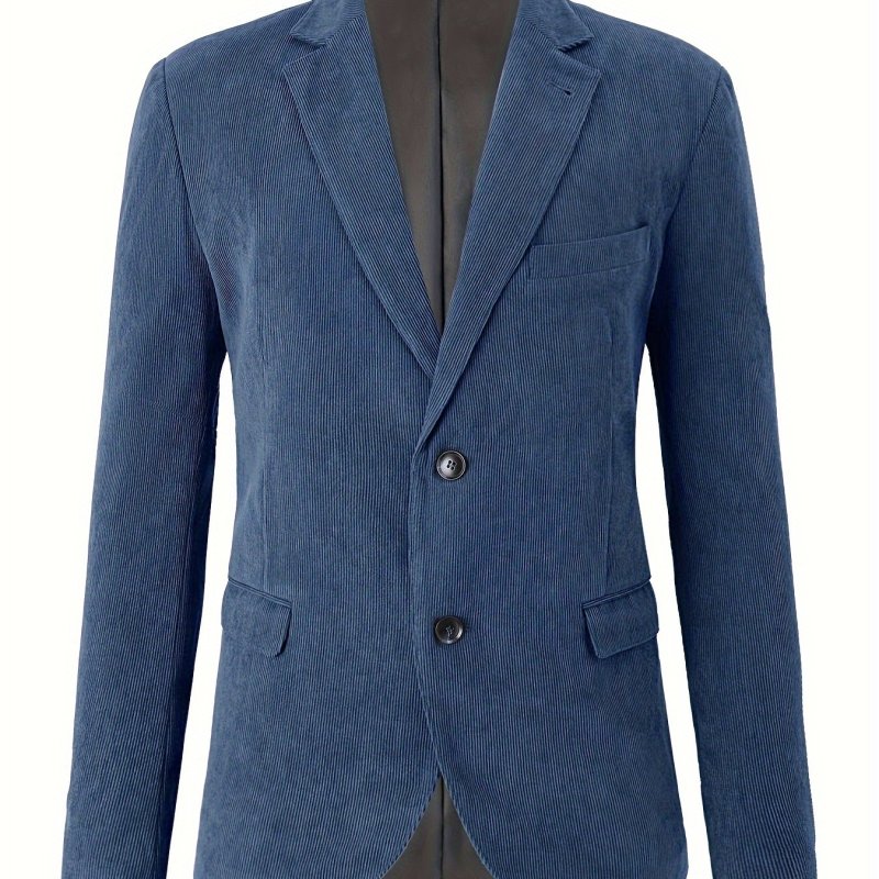Men'S Classic Versatile Daily Temperament Gentleman Two-Button Turnover Collar Suit Jacket