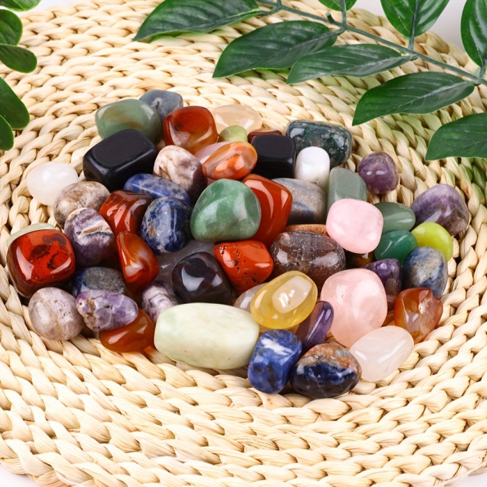 100g\u002FBag Natural Tumbled Stones And Mix Color Crystals Bulk - Assorted Tumbled Polished Stones Rocks Gemstones For Home Decoration