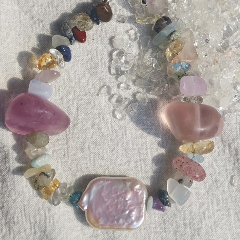 1pc Bohemian Elegant Crystal & Rock Beaded Bracelet