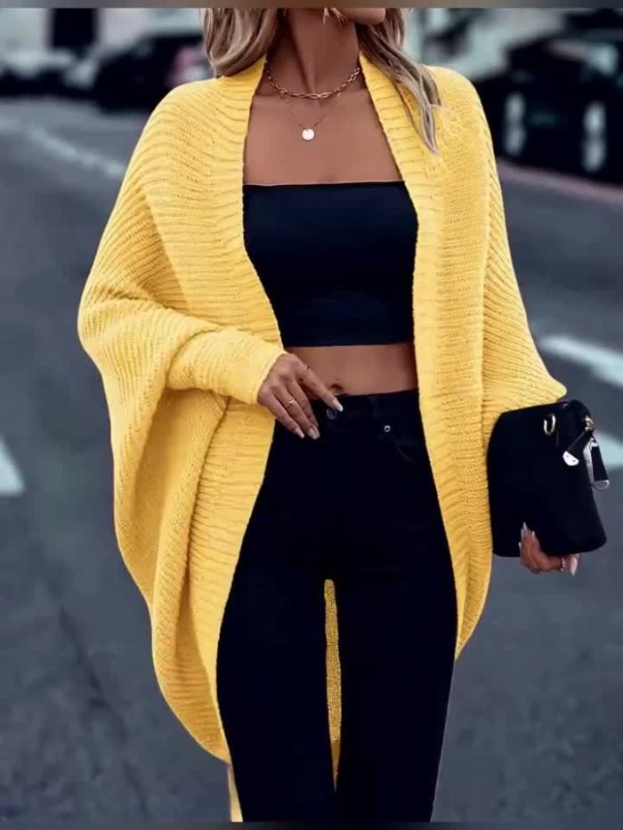 Women'S Solid Color Cardigan for Autumn And Winter Cherry Bean
