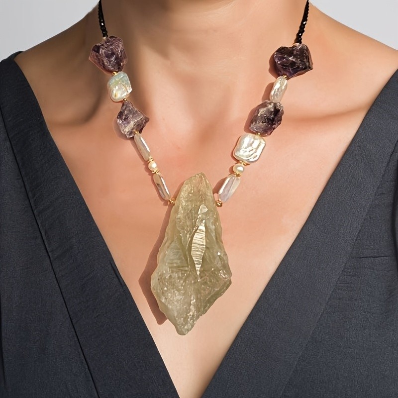 Bohemian Style Crystal with Irregular Amethyst and Freshwater Pearls for Everyday Decor and Gifts