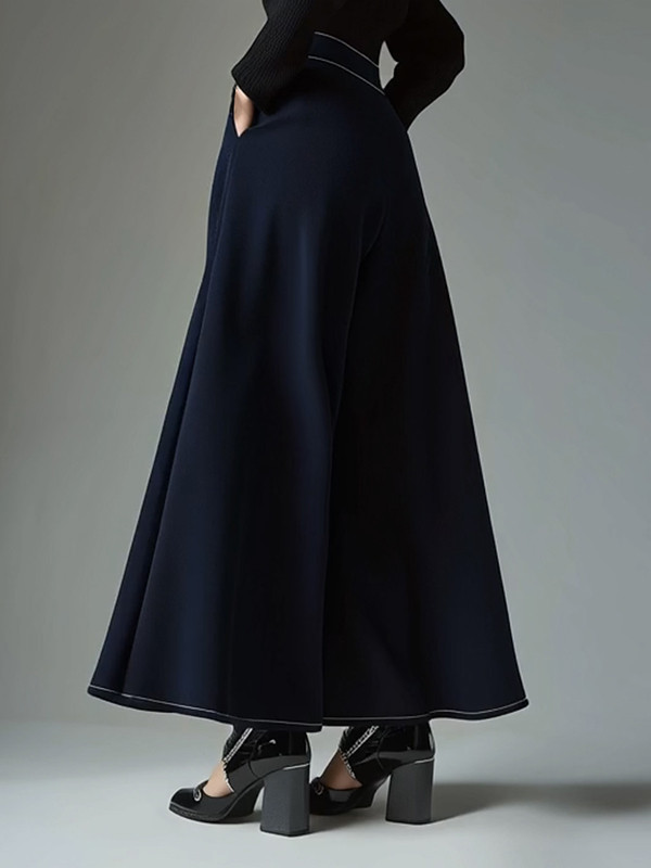 Split-Joint Wide Leg High Waisted Trousers Pants