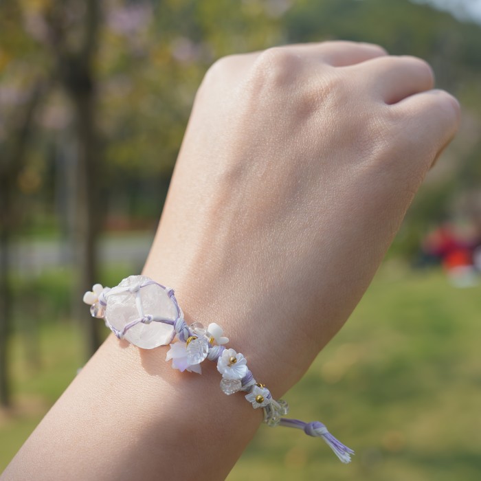Elegant Handmade Bracelet Natural Stone Handmade Bracelet | Adjustable Open Design