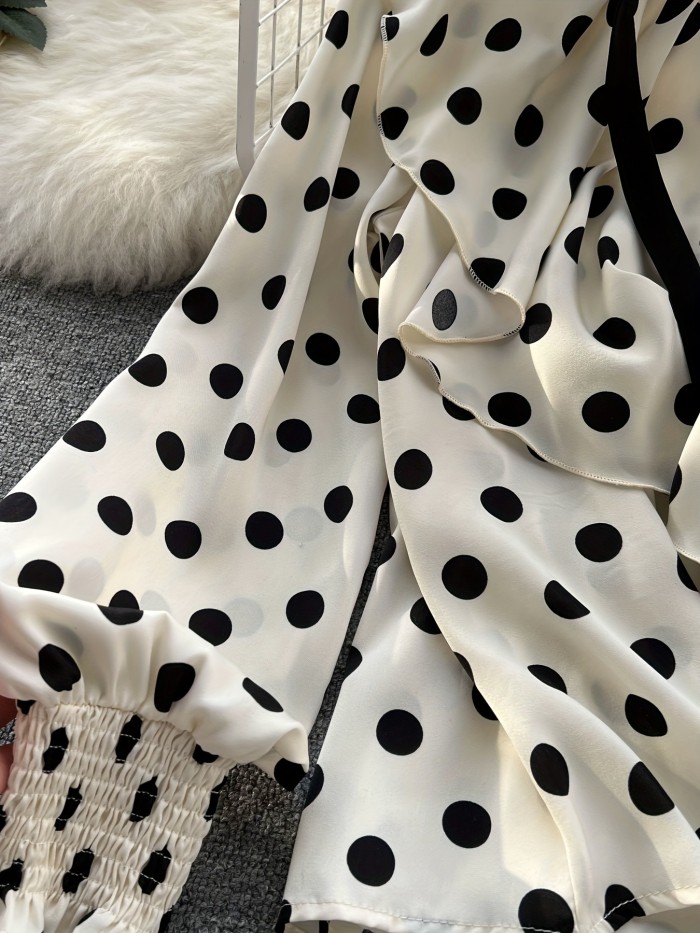 French Polka Dot Shirt for Women with a Unique Design