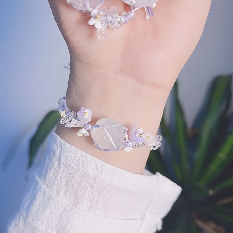 Elegant Handmade Bracelet Natural Stone Handmade Bracelet | Adjustable Open Design