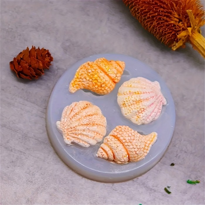 1pc Shell Conch Shape Silicone Mold - Versatile DIY Tool for Candle, Soap & Clay Art - Easy Release, Reusable & Safe for Home Crafting