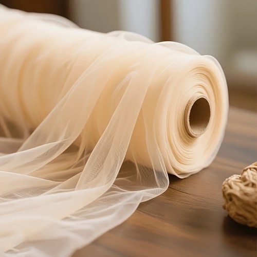 1 Roll Vibrant Tulle Fabric Vibrant Polyester Tulle Fabric - 1 Roll, 164ft | 100% Transparent Material for Wedding, Party, Halloween, Christmas Decorations, Chair Bows, Table Runways | Hand Wash Only, Handmade Mesh, DIY