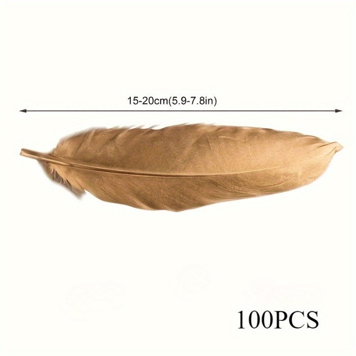 100pcs Golden Artificial Goose Feathers, DIY Materials for Home Decoration, Jewelry Making, Party Decoration, And Handicrafts