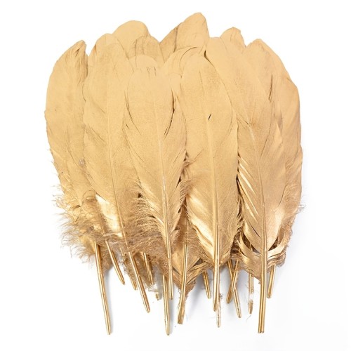 100pcs Golden Artificial Goose Feathers, DIY Materials for Home Decoration, Jewelry Making, Party Decoration, And Handicrafts