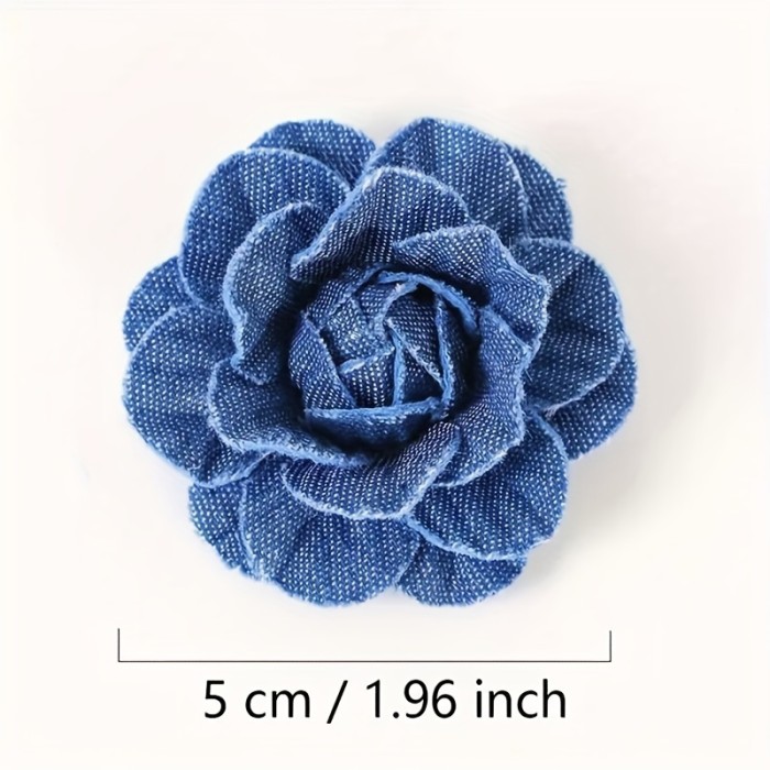 10pcs Large Handmade Denim Flowers - Versatile DIY Craft Accessories for Home Decor, Weddings & Engagements