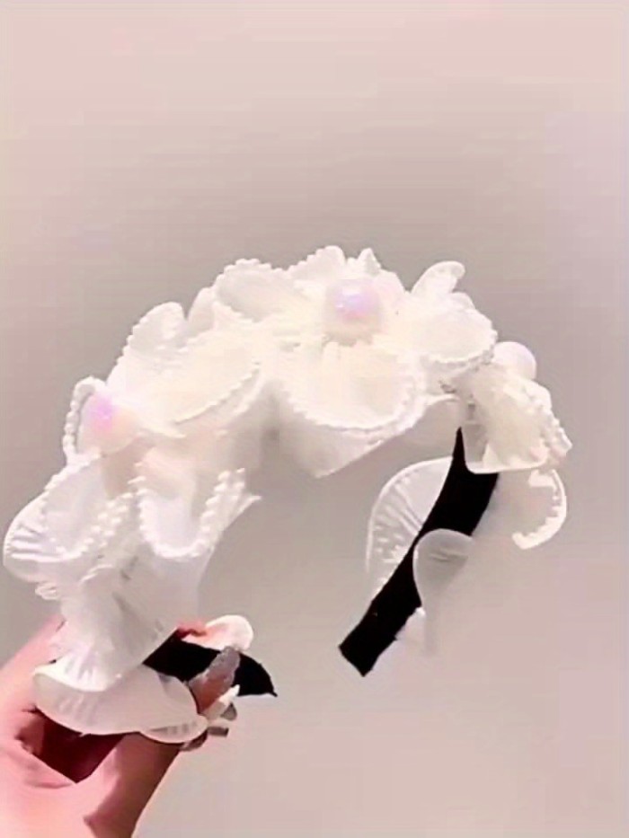 Fabric Flower Headband Elegant and Stylish Fabric Flower Headband for Daily Wear or Festive Gift