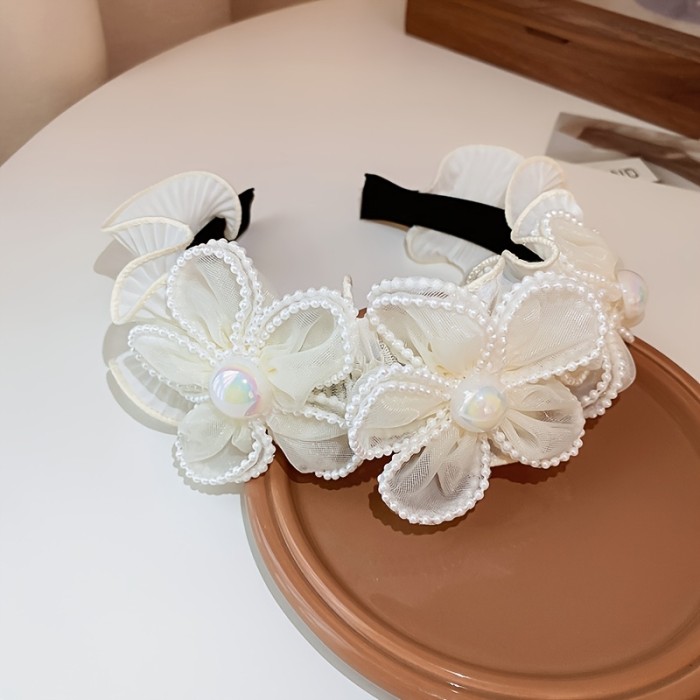 Fabric Flower Headband Elegant and Stylish Fabric Flower Headband for Daily Wear or Festive Gift