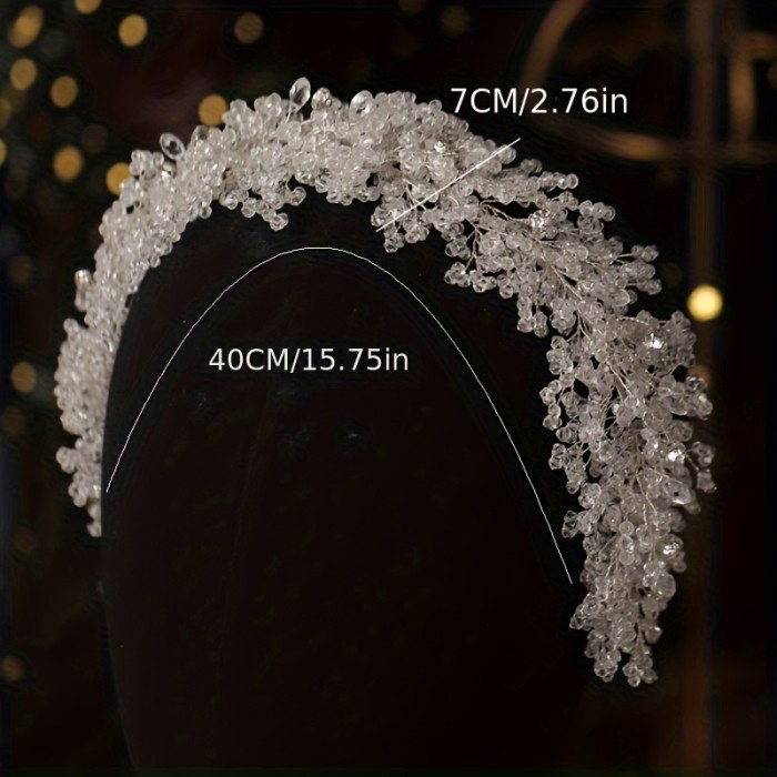 A Luxurious Jewelled Headband Set With Sparkling Crystals, Handcrafted For Women's Crown Wedding Hair Accessories