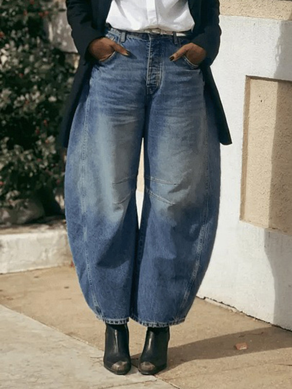 Split-Joint Pleated Harem Pants Jean Pants Bottoms