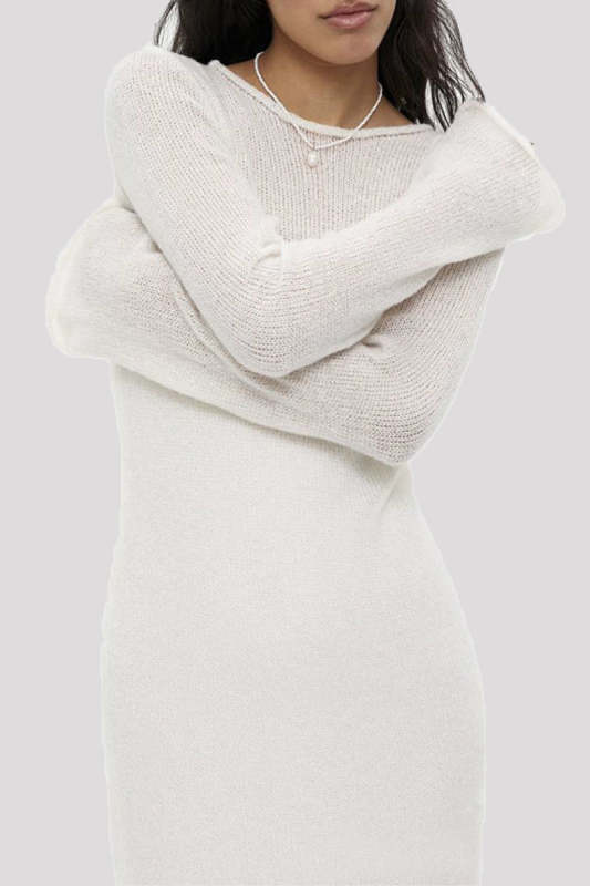 Casual Solid Hollowed Out O Neck Long Sleeve Two Pieces(3 Colors)