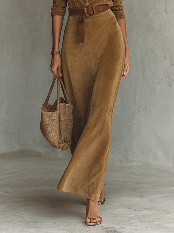 Split-Joint Long Sleeves Lapel Shirt Dress Maxi Dresses
