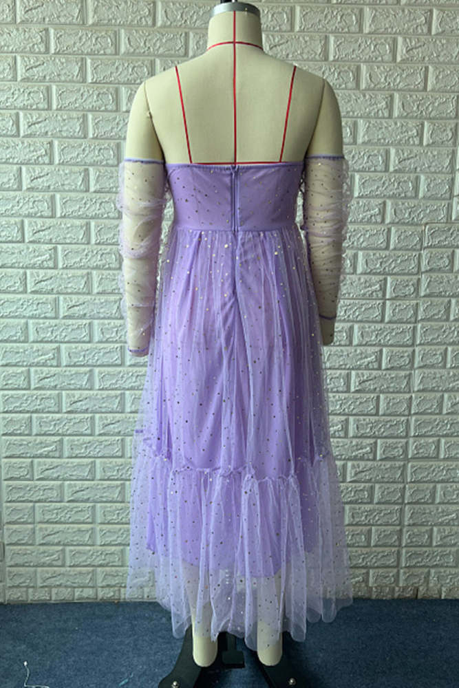 Elegant Solid Backless Sequined Off the Shoulder Princess Dresses