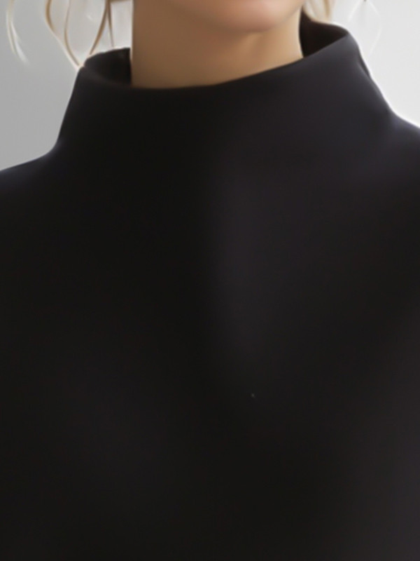 Split-Joint Solid Color Long Sleeves Round-neck Sweatershirt