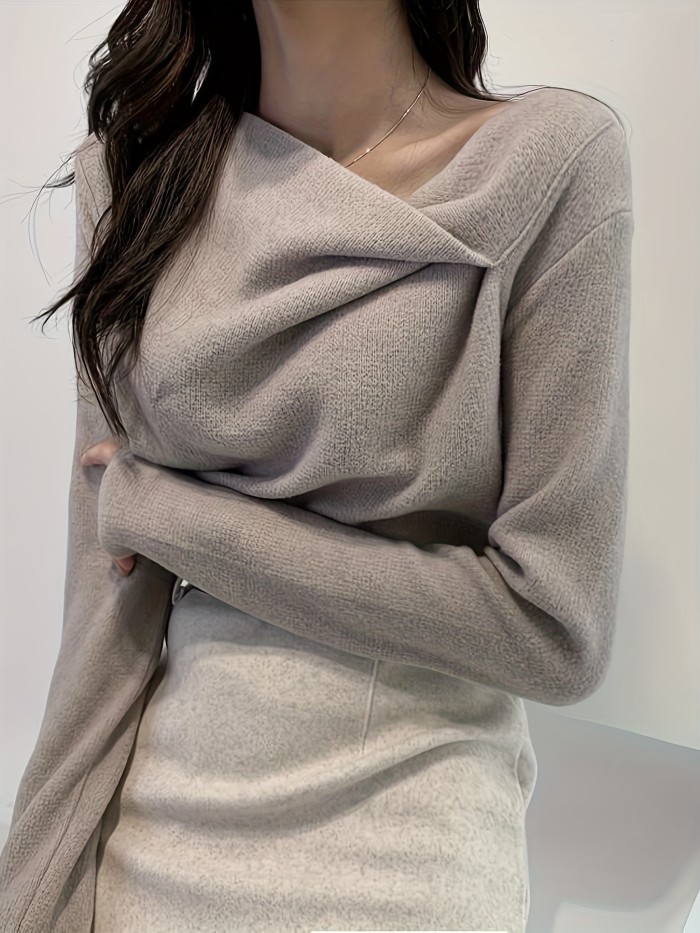Women'S Elegant Asymmetrical Long Sleeve Top