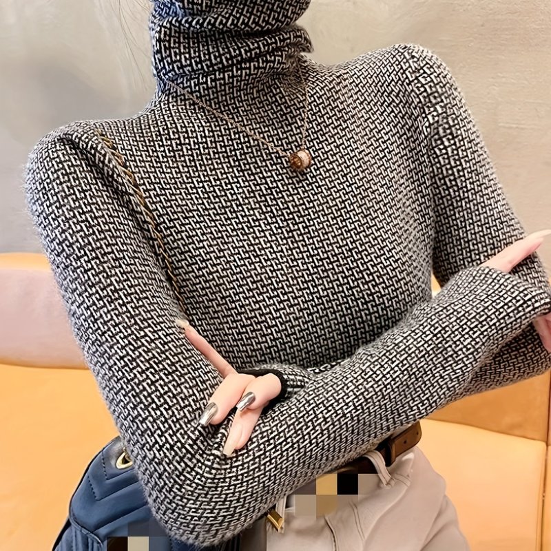 NVZHUANGSHISHANGMAOSHANG Women's Elegant Geometric Print Hoodie main image 0