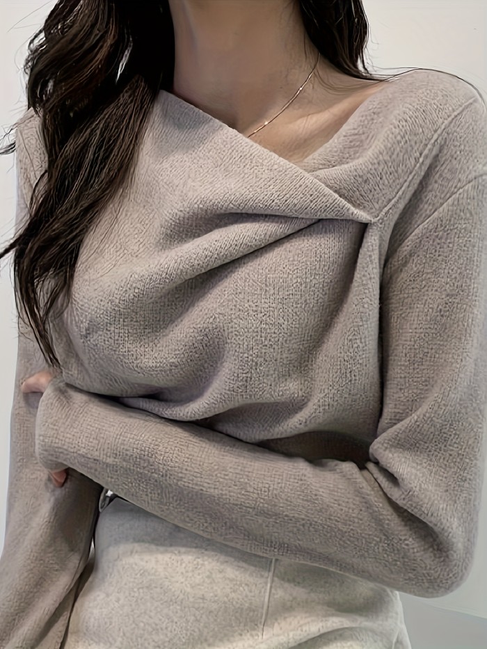 Women'S Elegant Asymmetrical Long Sleeve Top