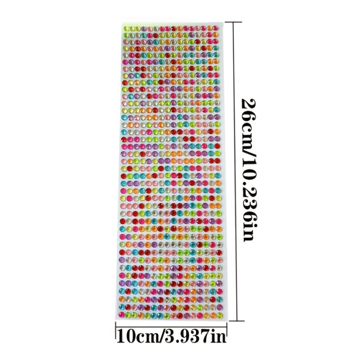 640pcs\u002Fpack 5mm Rhinestone Stickers, Gemstone Stickers, Self-adhesive Jewelry Stickers, Crafts Sparkling Rhinestone Stickers, Eye Makeup Decoration, Eyes, Nails, Acrylic Rhinestone Stickers In Various Styles