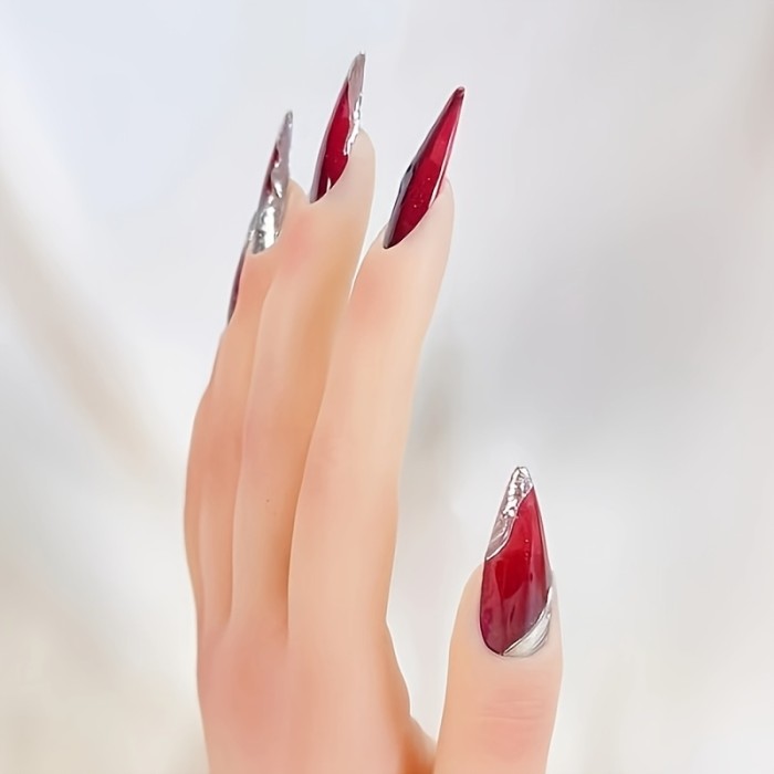 Ten Pieces of Pure Handmade Wearable Nails for Women, Full Coverage Nail Stickers