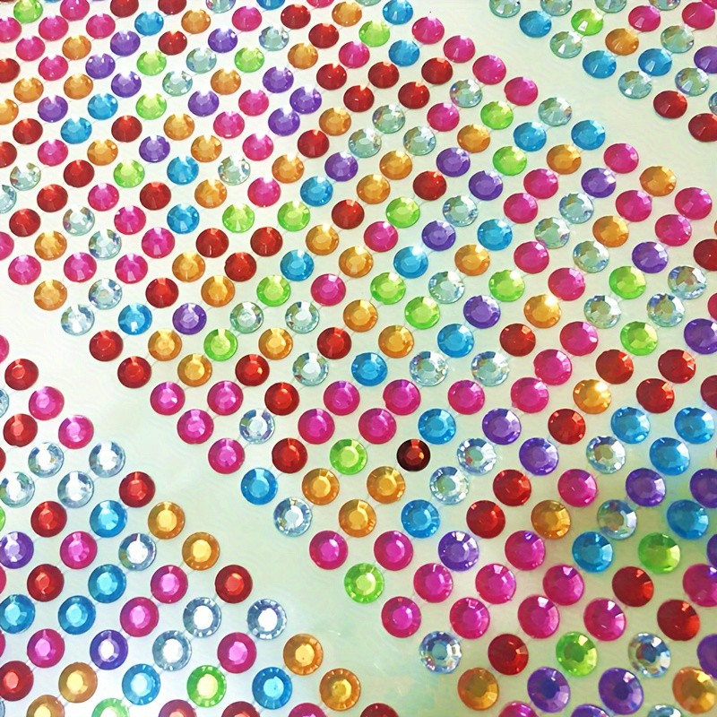 640pcs\u002Fpack 5mm Rhinestone Stickers, Gemstone Stickers, Self-adhesive Jewelry Stickers, Crafts Sparkling Rhinestone Stickers, Eye Makeup Decoration, Eyes, Nails, Acrylic Rhinestone Stickers In Various Styles