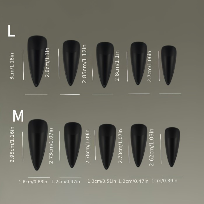 A Set of Ten Handmade Full-Cover Nail Decals for Women, Reusable in a Nude Pointed Shape with a Gradient Metallic Finish.