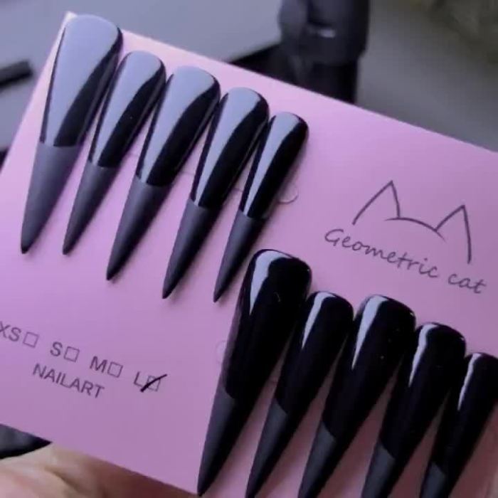 A Set of Ten Handmade Full-Cover Nail Stickers for Women