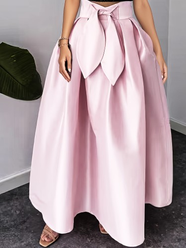 Women's Fashion Solid Color Casual Party Swing Skirt