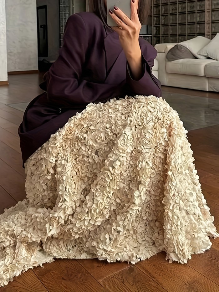 Women's Elegant Solid Color Long Dress, Fashionable and Stylish